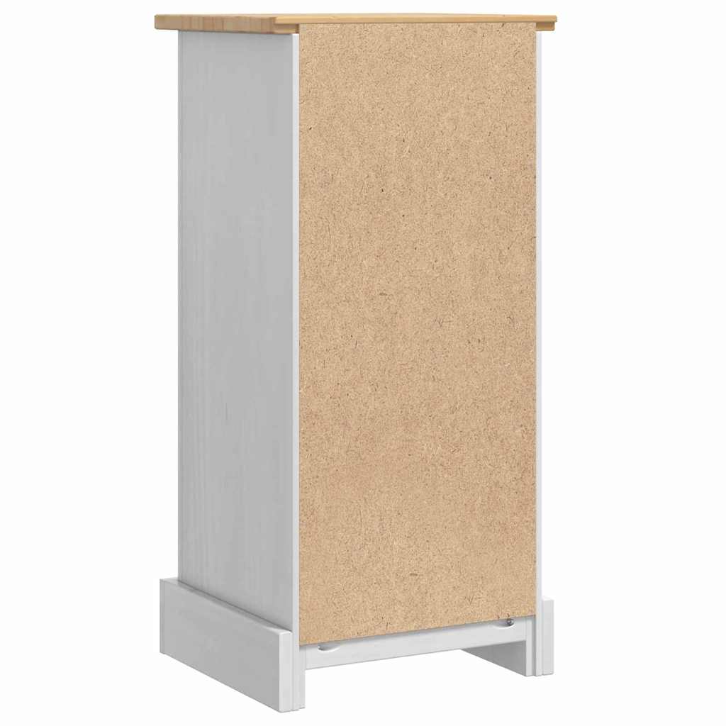 Sengebord CORONA Hvid 35 x 32,5 x 74 cm Massiv fyrretræ