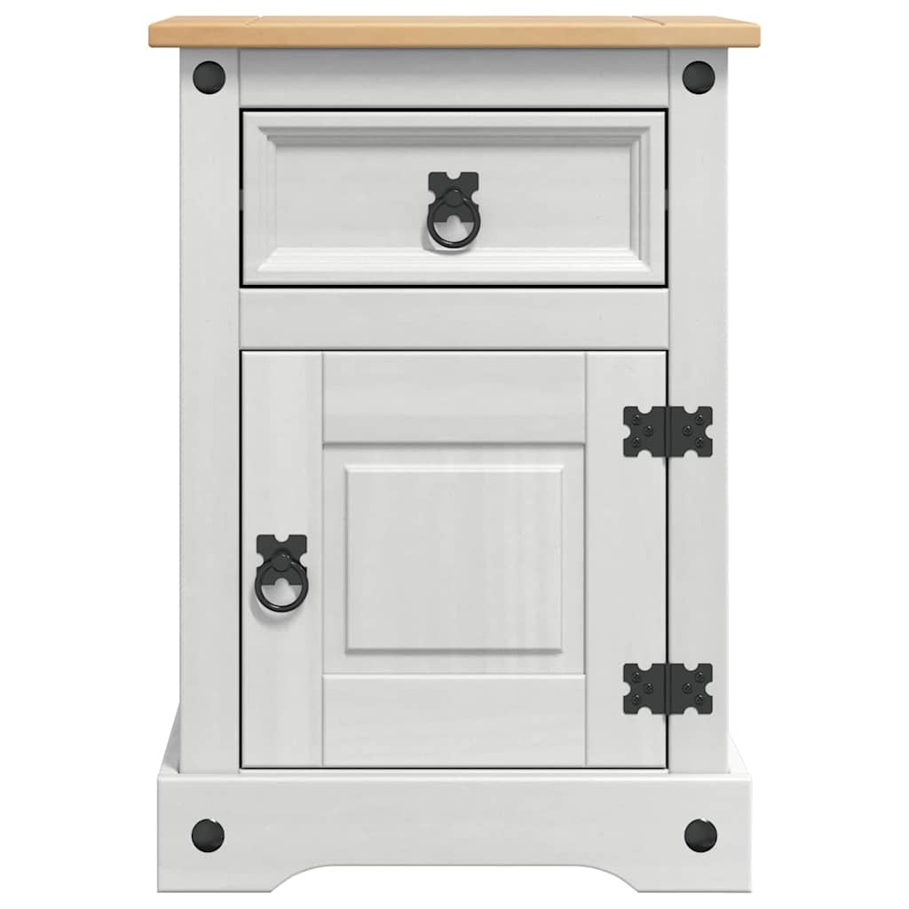 Sengebord Corona Hvid 45 x 35 x 64 cm Massiv fyrretræ