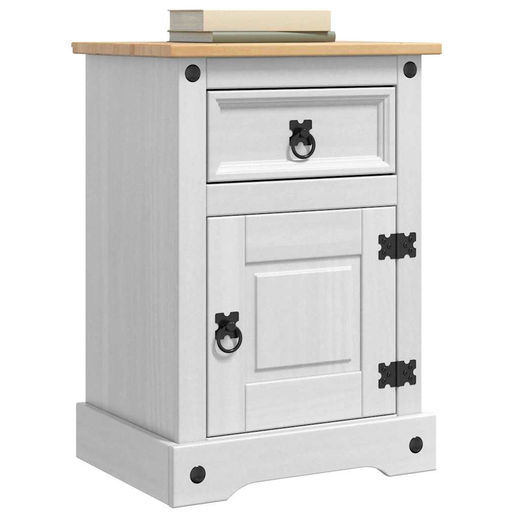 Sengebord Corona Hvid 45 x 35 x 64 cm Massiv fyrretræ