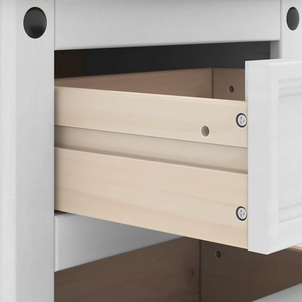 Sengebord Corona Hvid 45 x 35 x 64 cm Massiv fyrretræ