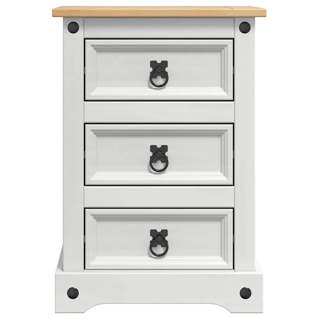 Sengebord Corona Hvid 45 x 35 x 64 cm Massiv fyrretræ