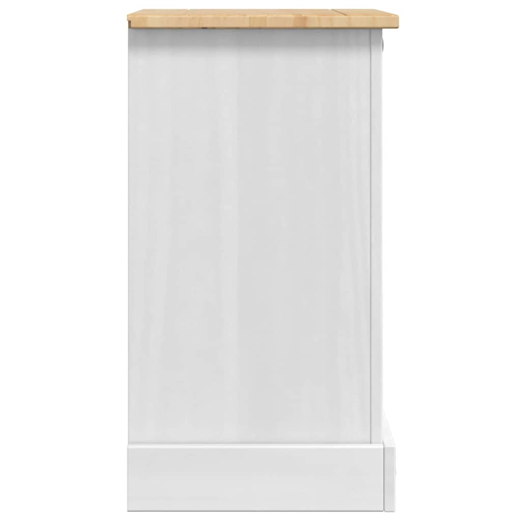 Sengebord Corona Hvid 45 x 35 x 64 cm Massiv fyrretræ