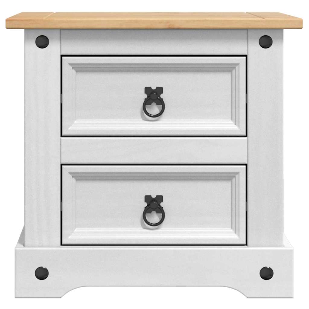 Sengebord Corona Hvid 53 x 39 x 47 cm Massiv fyrretræ
