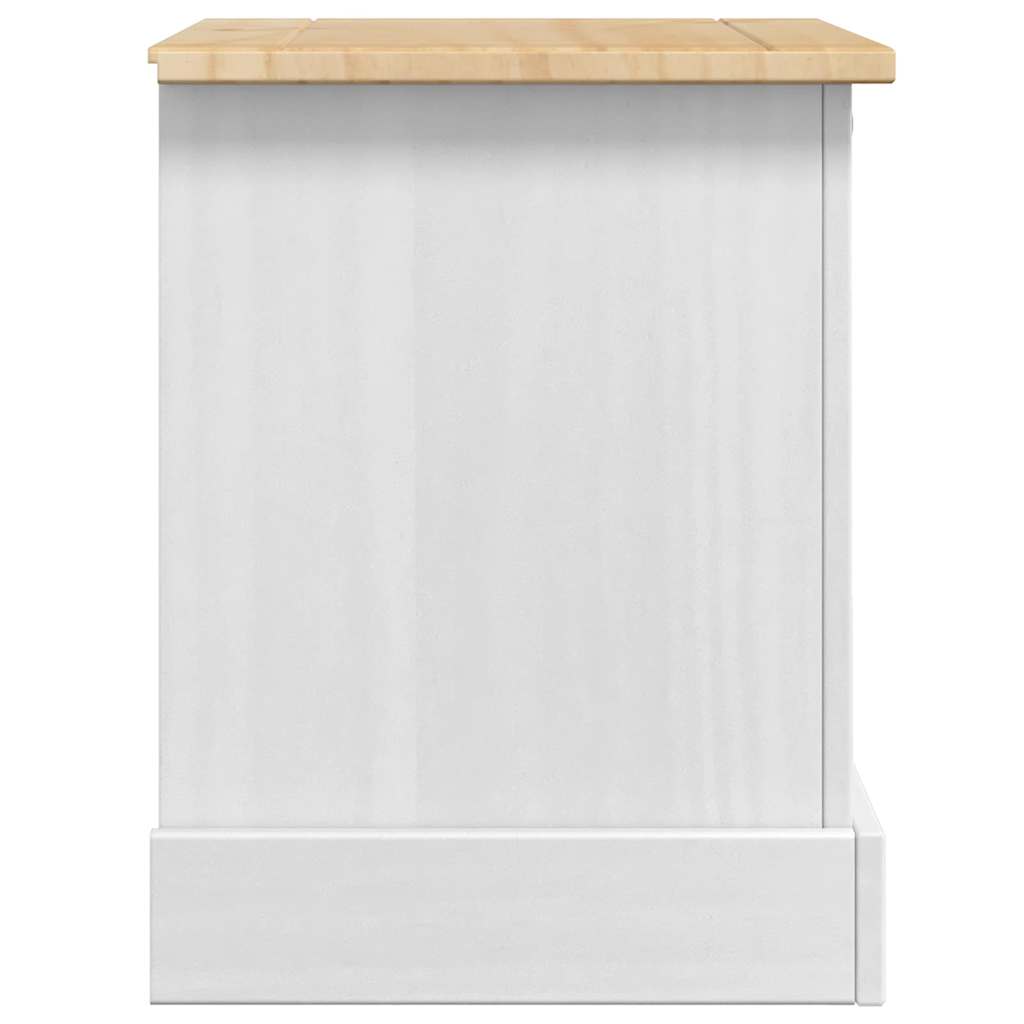 Sengebord Corona Hvid 53 x 39 x 47 cm Massiv fyrretræ