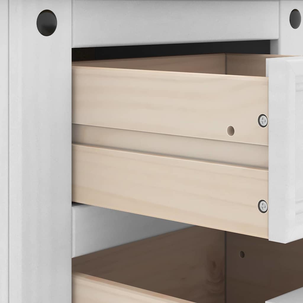 Sengebord Corona Hvid 53 x 39 x 84 cm Massiv fyrretræ