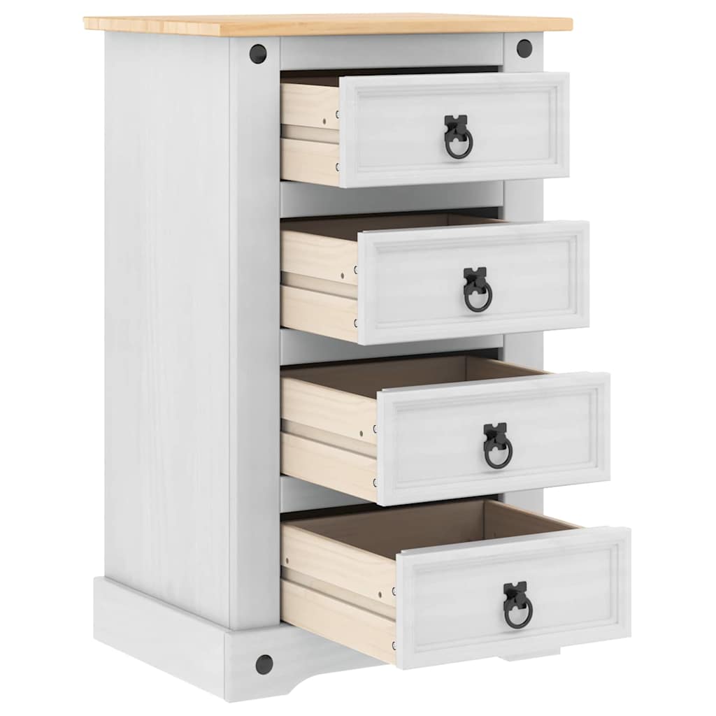 Sengebord Corona Hvid 53 x 39 x 84 cm Massiv fyrretræ