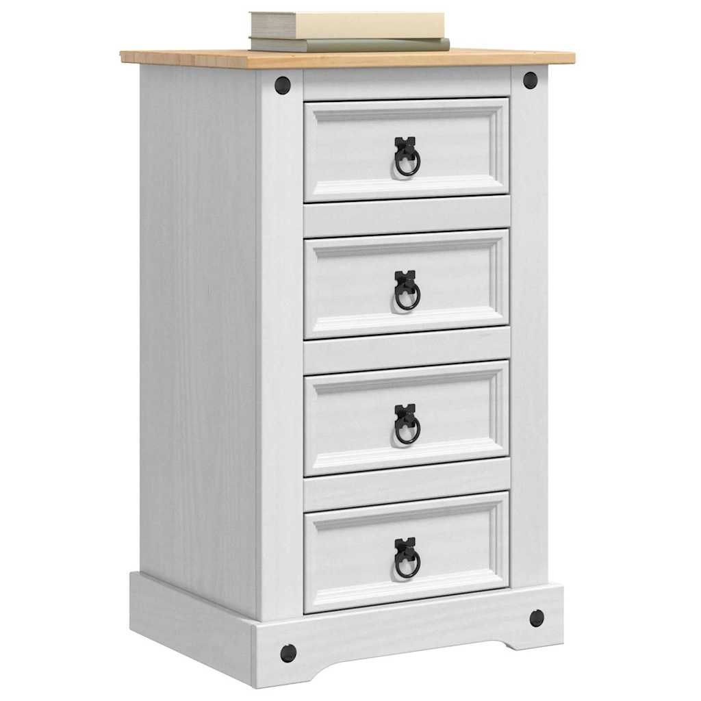 Sengebord Corona Hvid 53 x 39 x 84 cm Massiv fyrretræ