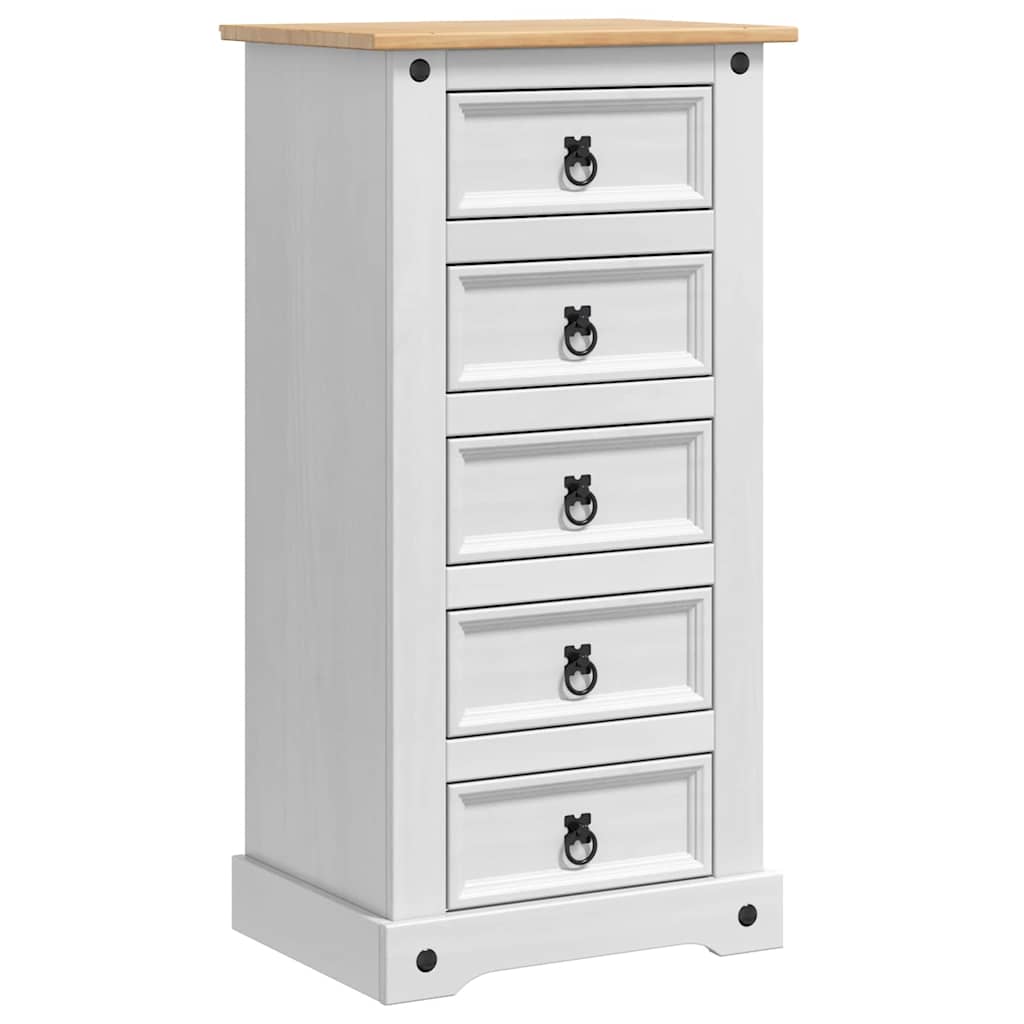 Sengebord Corona Hvid 53 x 39 x 103 cm Massiv fyrretræ