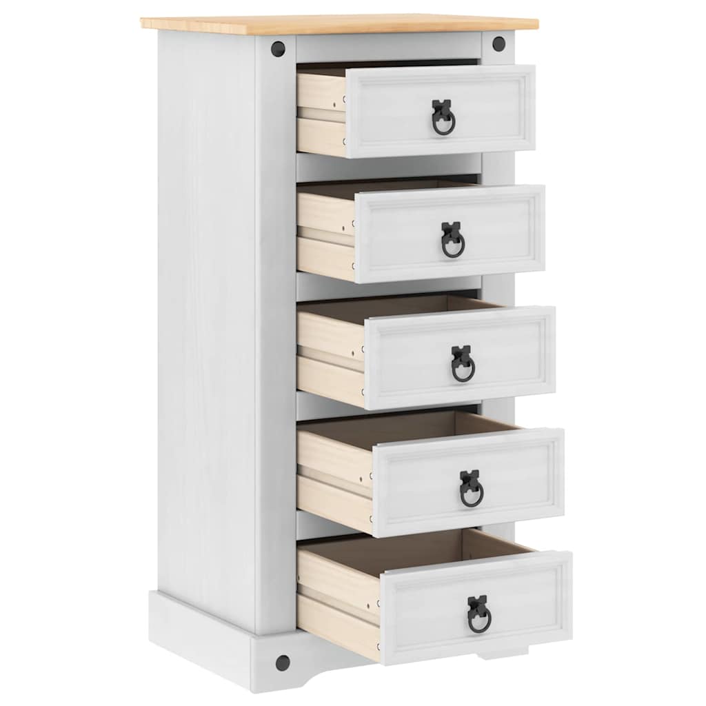 Sengebord Corona Hvid 53 x 39 x 103 cm Massiv fyrretræ