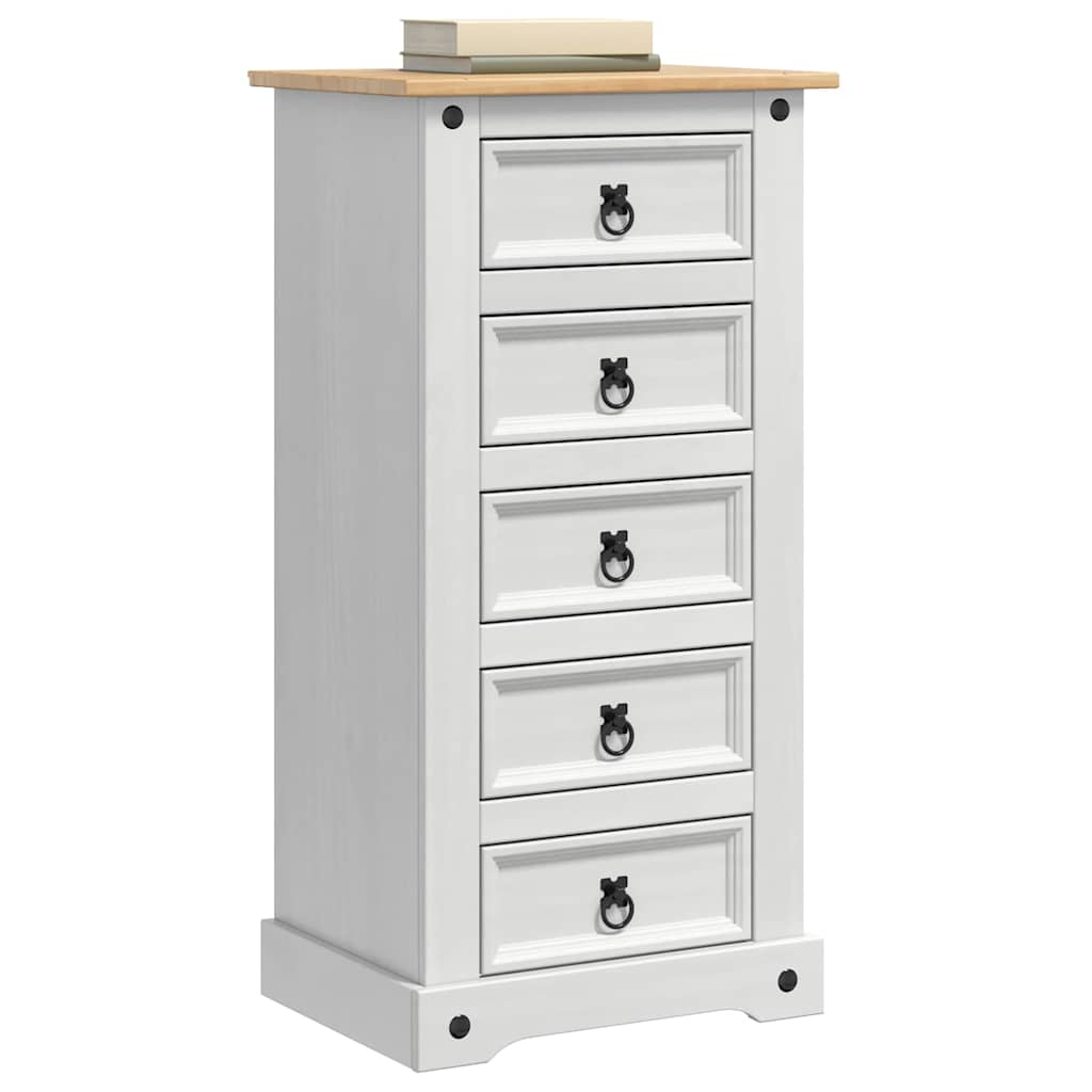 Sengebord Corona Hvid 53 x 39 x 103 cm Massiv fyrretræ