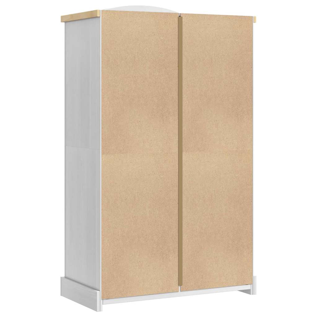 Garderobeskab CORONA Hvid 101 x 52 x 170 cm Massiv fyrretræ