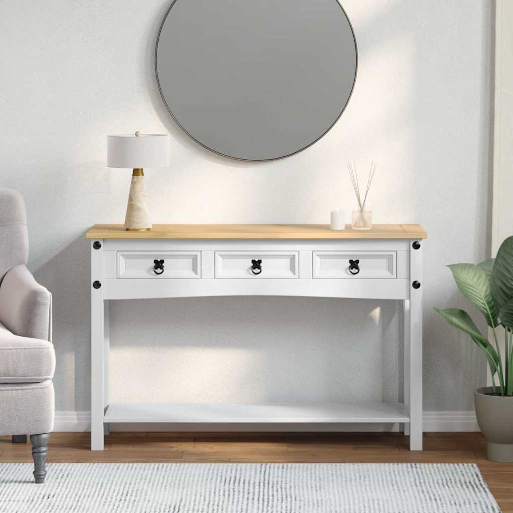 Endebord Corona Hvid 114 x 34,5 x 73 cm Massiv fyrretræ