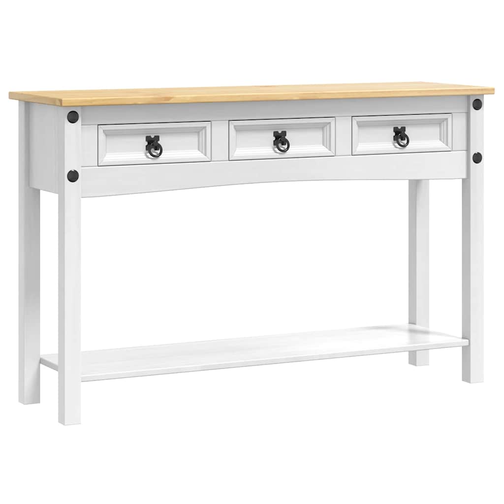 Endebord Corona Hvid 114 x 34,5 x 73 cm Massiv fyrretræ