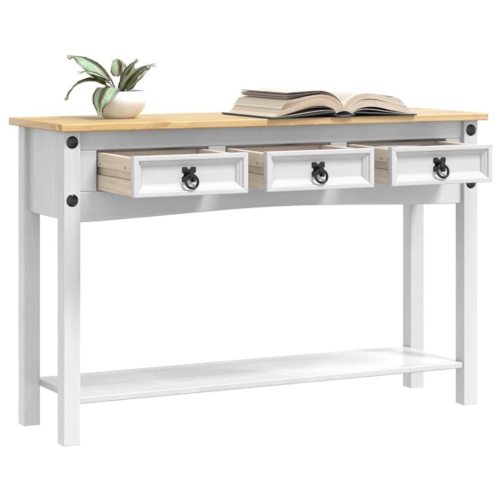 Endebord Corona Hvid 114 x 34,5 x 73 cm Massiv fyrretræ