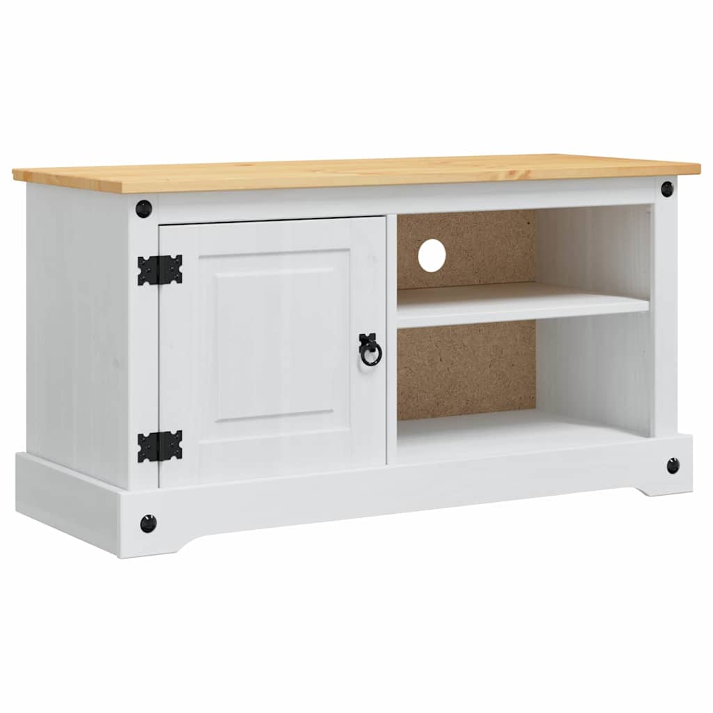 TV-skab CORONA 100 x 40 x 52 cm Hvid Massiv fyrretræ