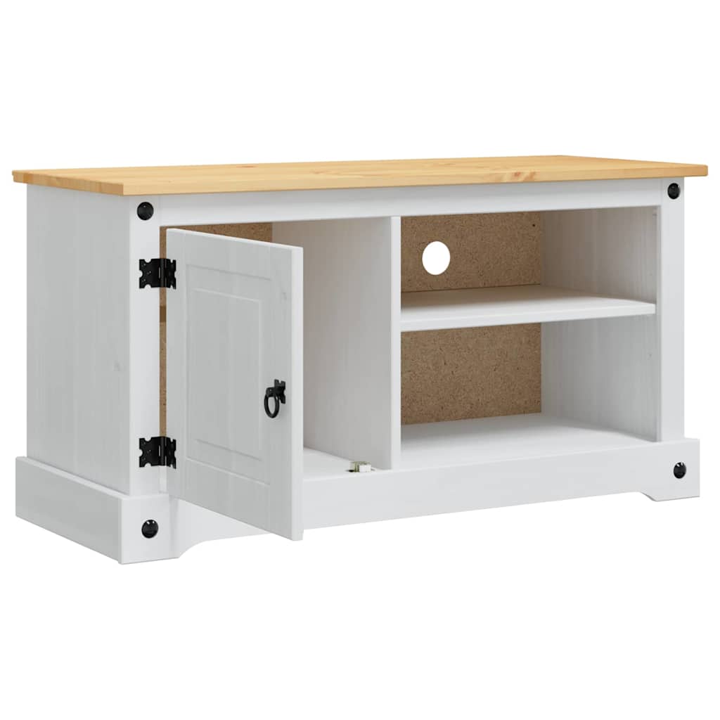 TV-skab CORONA 100 x 40 x 52 cm Hvid Massiv fyrretræ