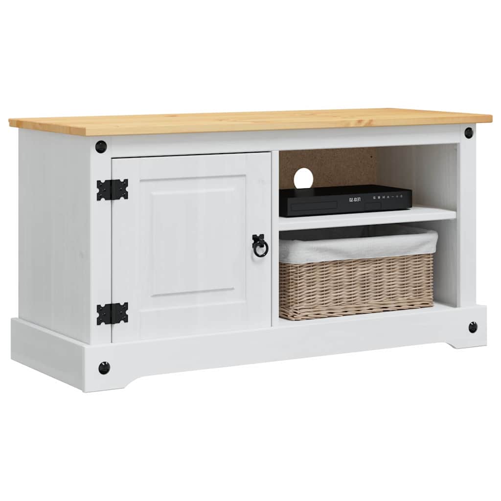 TV-skab CORONA 100 x 40 x 52 cm Hvid Massiv fyrretræ