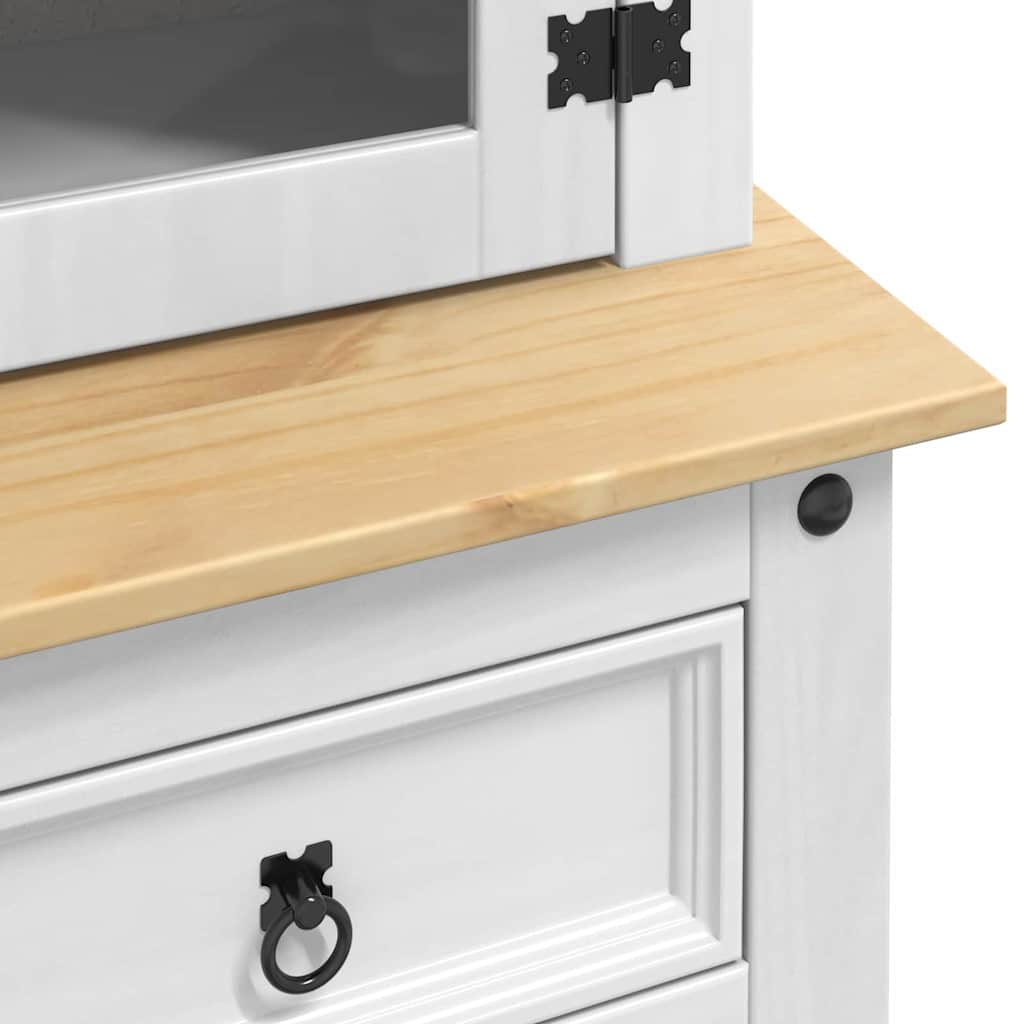 Sideboard CORONA Hvid 100 x 48,5 x 179 cm Massiv fyrretræ