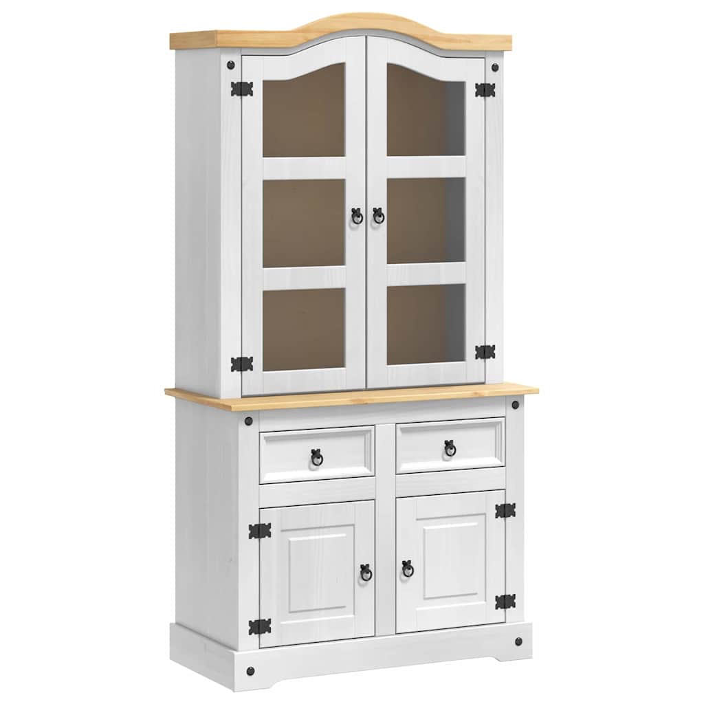 Sideboard CORONA Hvid 100 x 48,5 x 179 cm Massiv fyrretræ