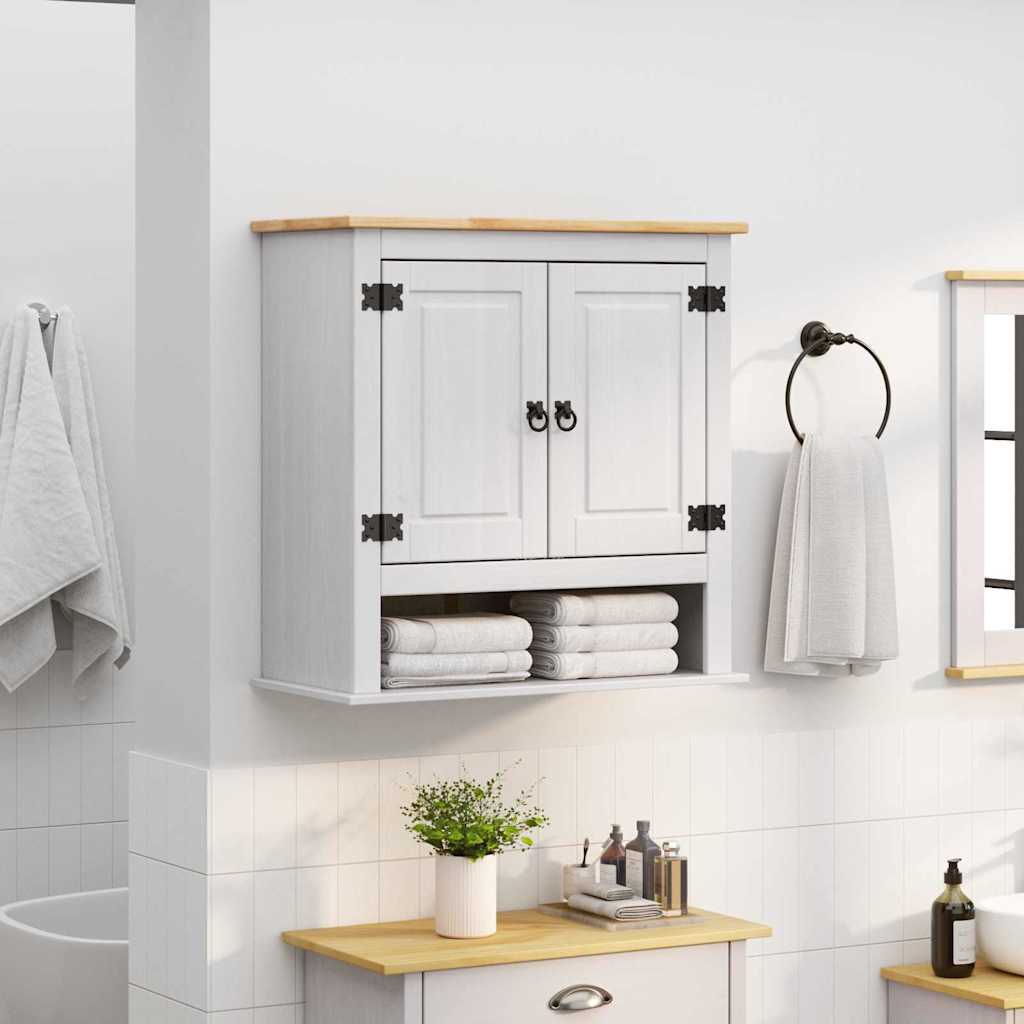 Hængeskab CORONA Hvid 70 x 33 x 71,5 cm Massivt fyrretræ