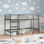 Børns Loft Seng Ramme Ensfarvet Sort 75 x 190 cm Stål