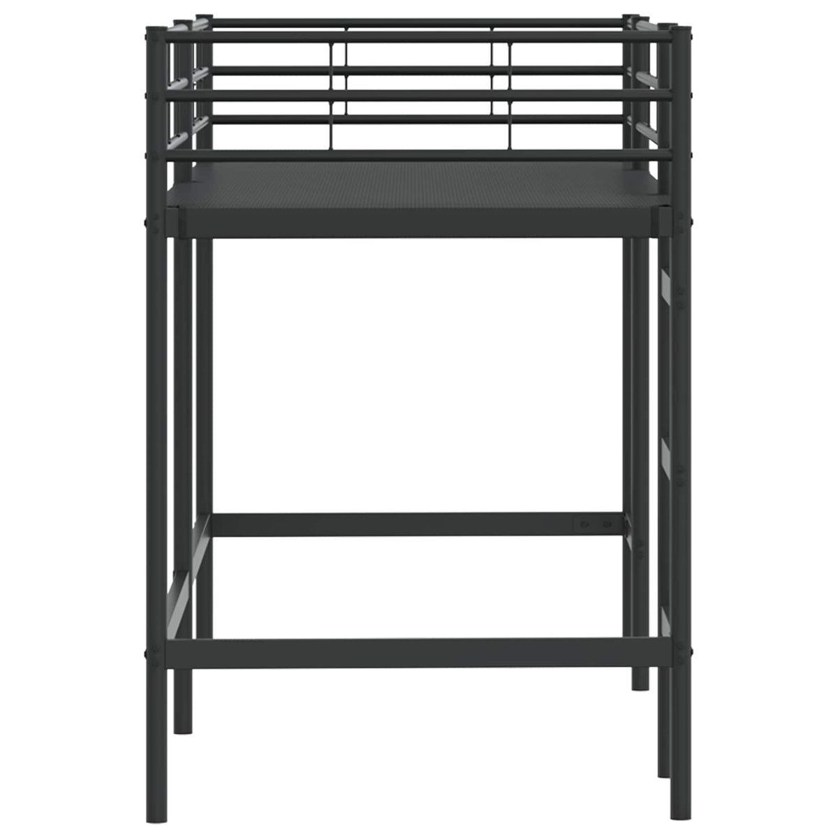 Børns Loft Seng Ramme Ensfarvet Sort 75 x 190 cm Stål