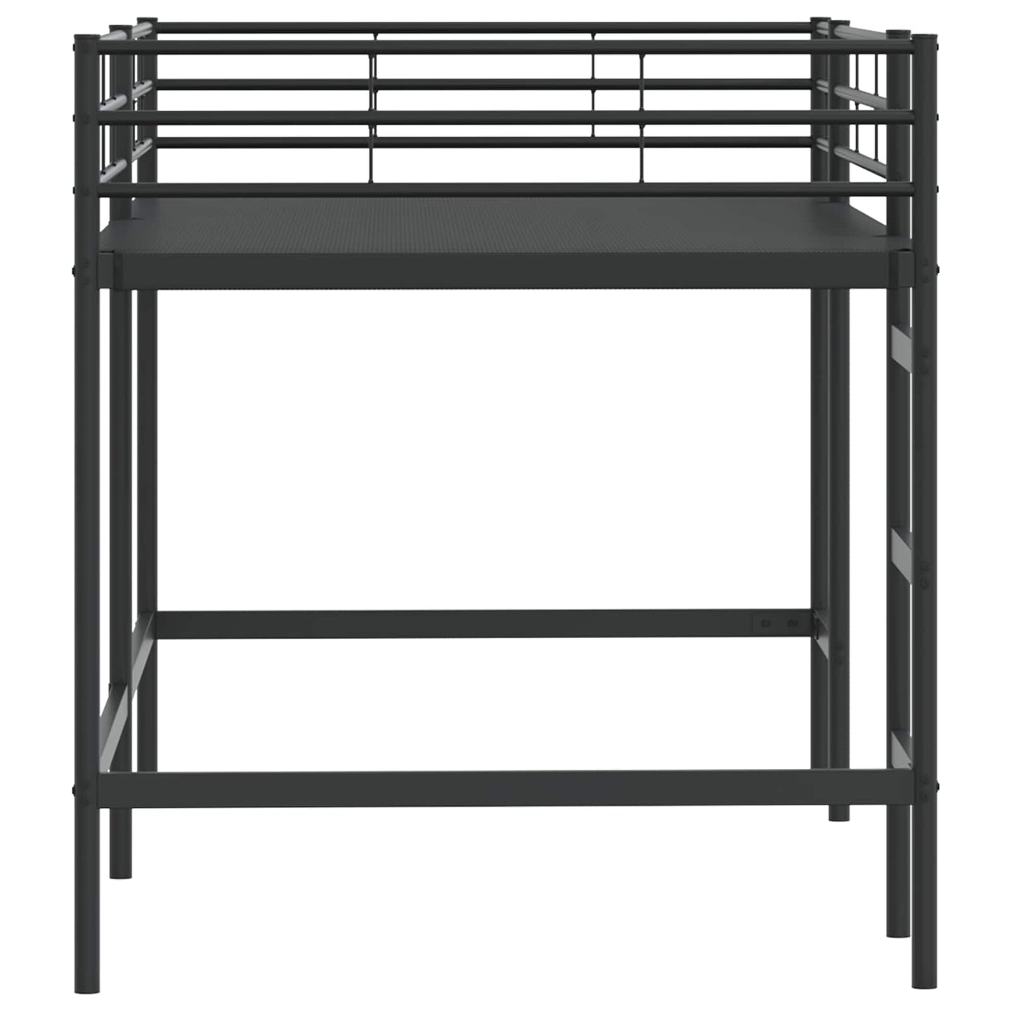 Børns Loft Seng Ramme Ensfarvet Sort 80 x 200 cm Stål