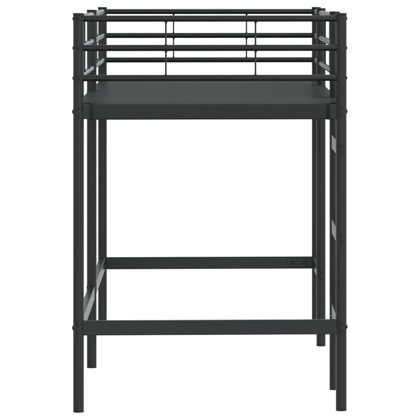 Børns Loft Seng Ramme Ensfarvet Sort 100 x 190 cm Stål