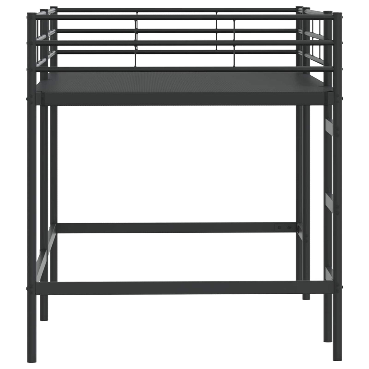Børns Loft Seng Ramme Ensfarvet Sort 100 x 200 cm Stål