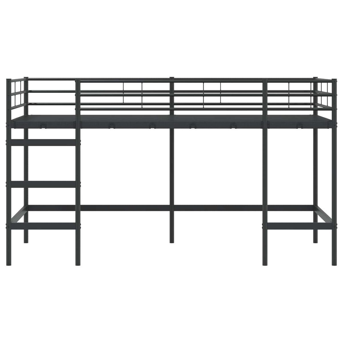Børns Loft Seng Ramme Ensfarvet Sort 107 x 203 cm Stål