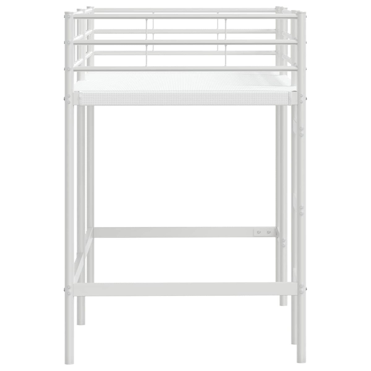Børns Loft Seng Ramme Ensfarvet Hvid 75 x 190 cm Stål