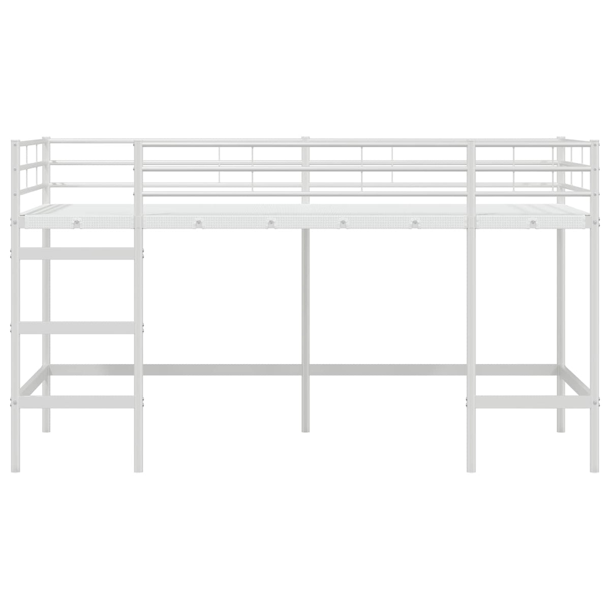 Børns Loft Seng Ramme Ensfarvet Hvid 80 x 200 cm Stål