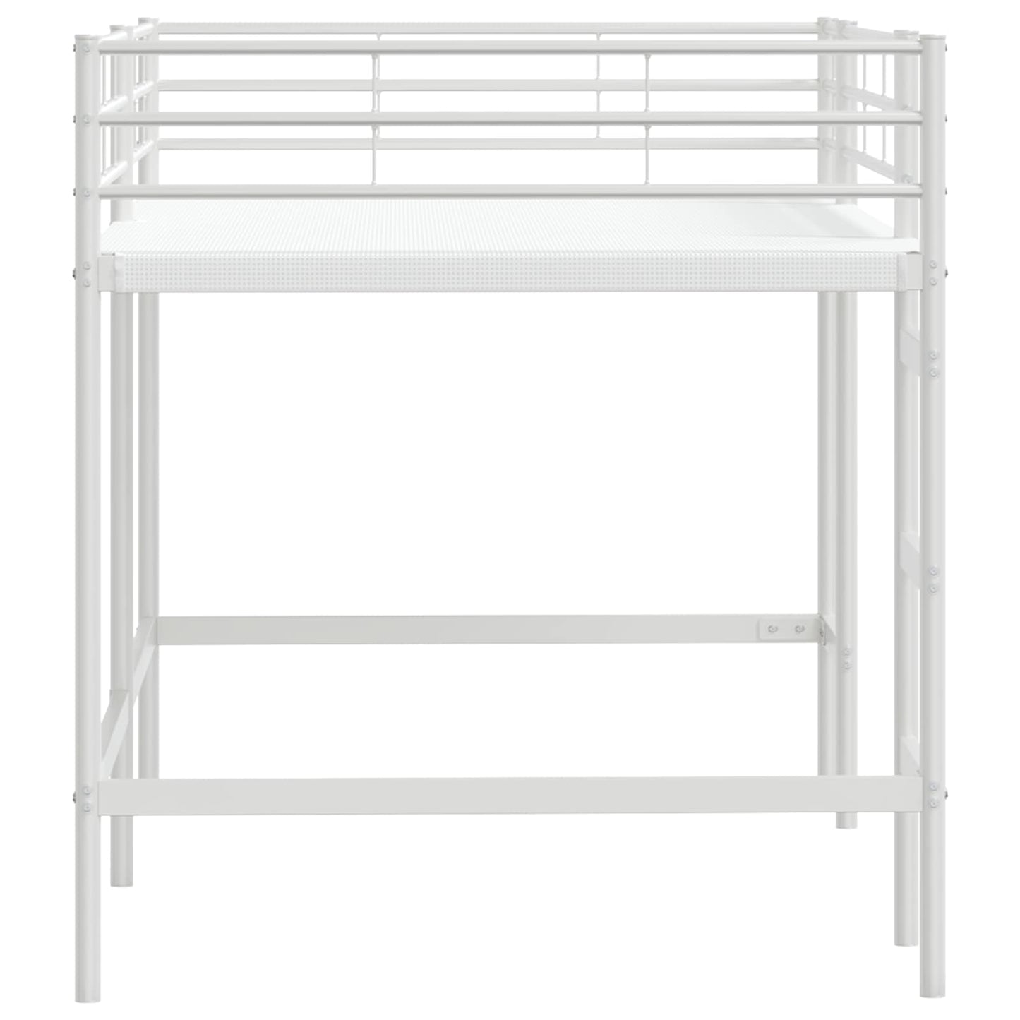 Børns Loft Seng Ramme Ensfarvet Hvid 107 x 203 cm Stål