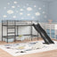 Kids'loftseng med rutsjebane Sort og Anthracit 75 x 190 cm
