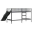 Kids'loftseng med rutsjebane Sort og Anthracit 75 x 190 cm