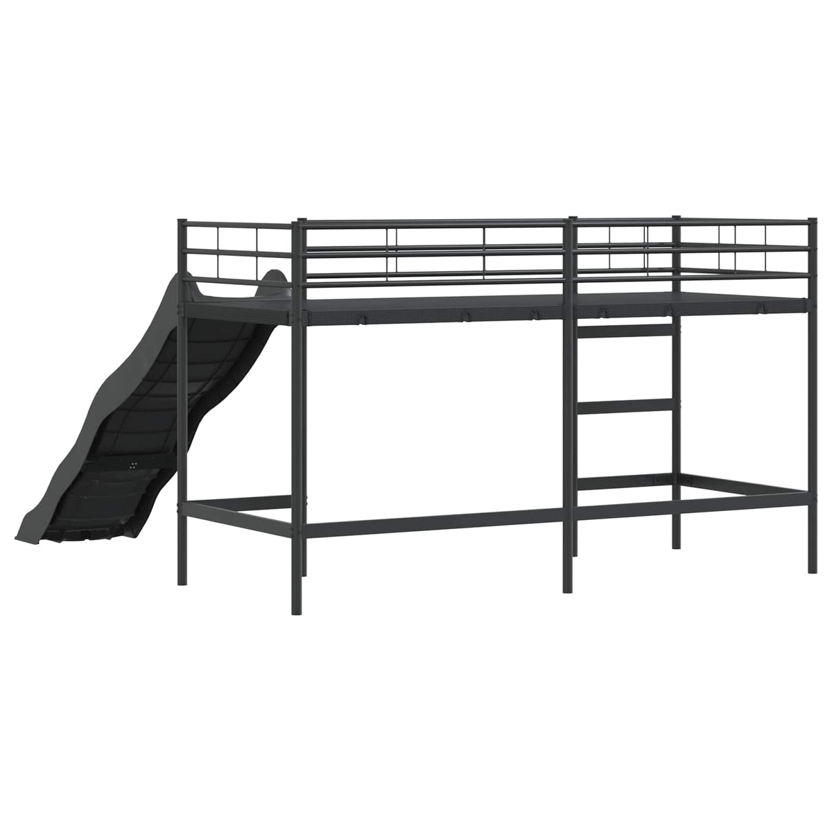 Kids'loftseng med rutsjebane Sort og Anthracit 75 x 190 cm