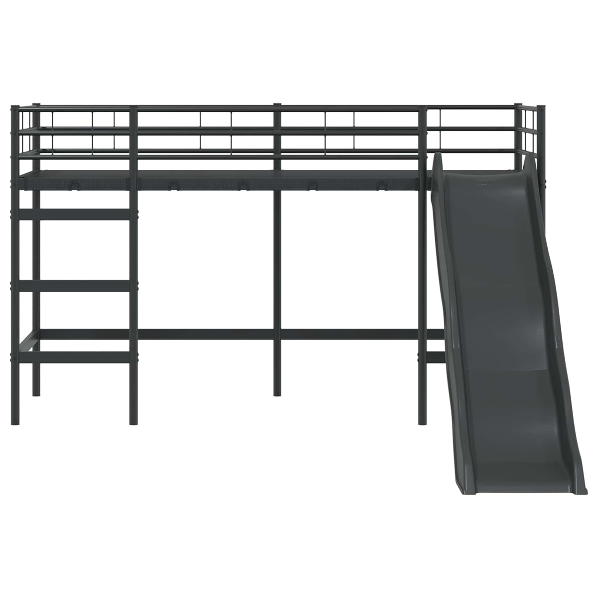 Kids'loftseng med rutsjebane Sort og Anthracit 75 x 190 cm