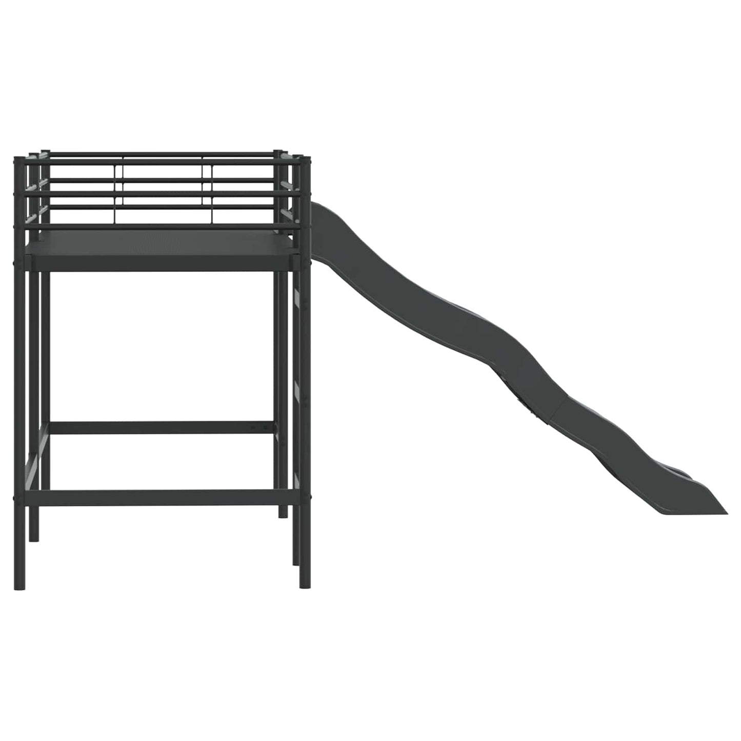 Kids'loftseng med rutsjebane Sort og Anthracit 75 x 190 cm