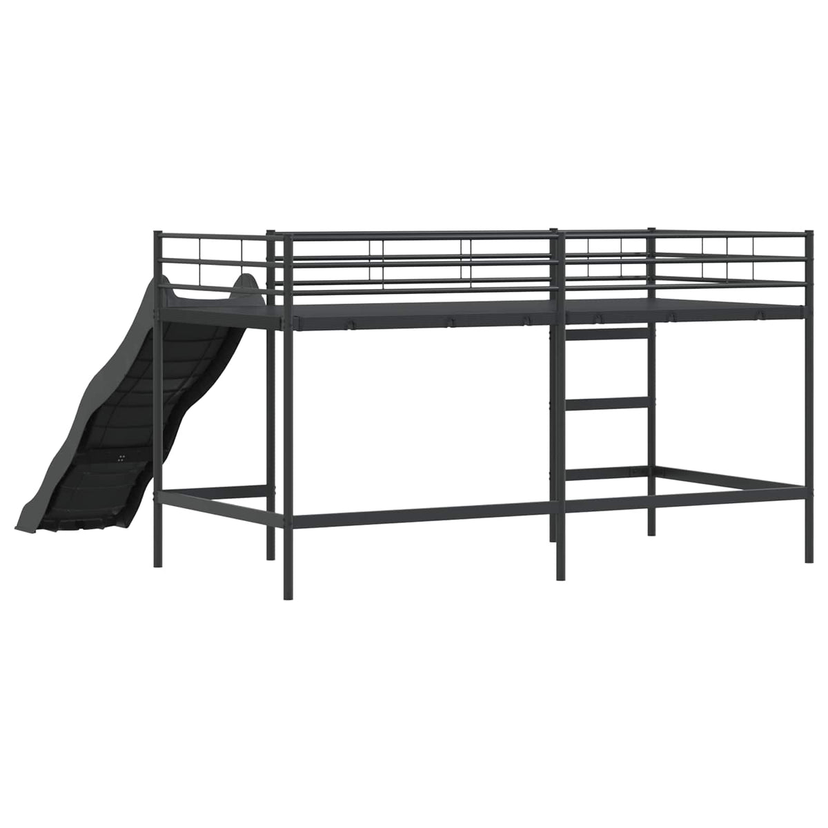 Kids'loftseng med rutsjebane Sort og Anthracit 80 x 200 cm
