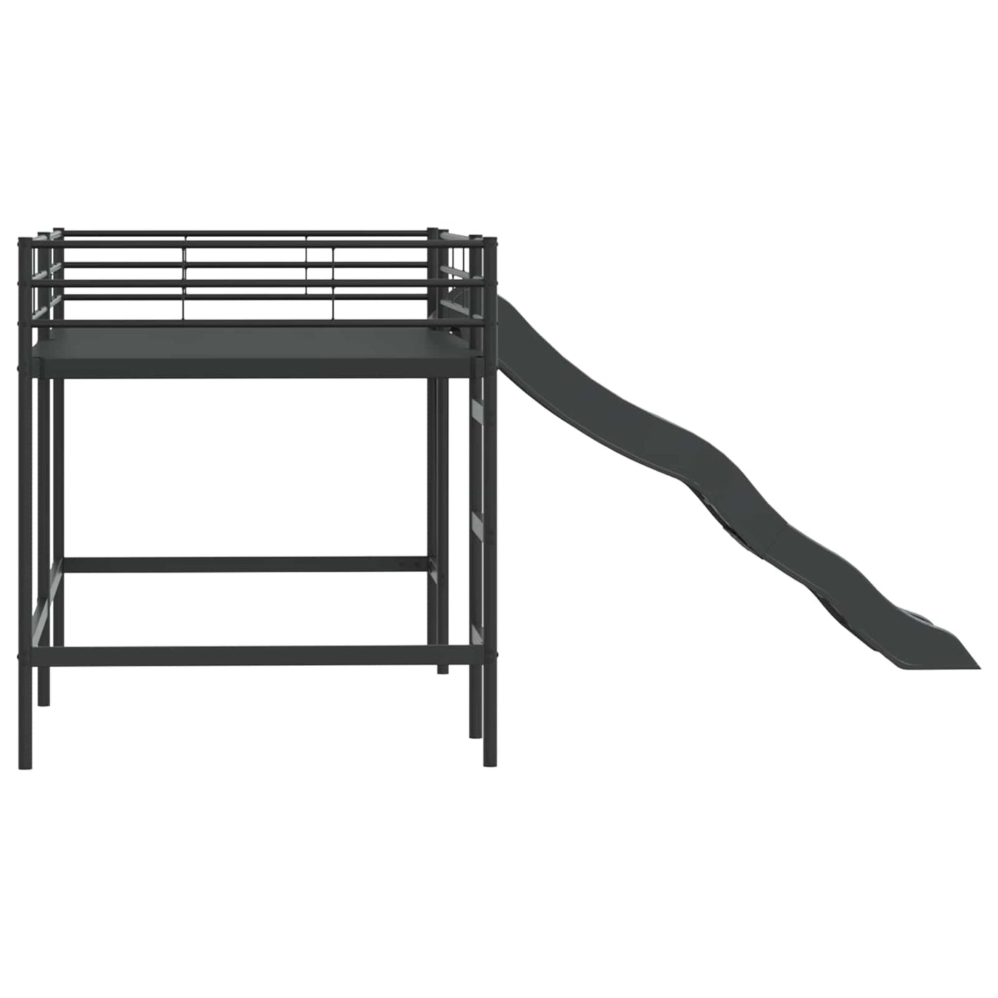 Kids'loftseng med rutsjebane Sort og Anthracit 80 x 200 cm