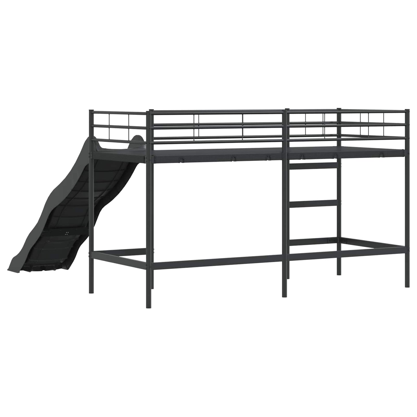 Kids'loftseng med rutsjebane Sort og Anthracit 90 x 190 cm