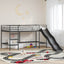 Kids'loftseng med rutsjebane Sort og Anthracit 90 x 200 cm