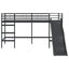 Kids'loftseng med rutsjebane Sort og Anthracit 90 x 200 cm