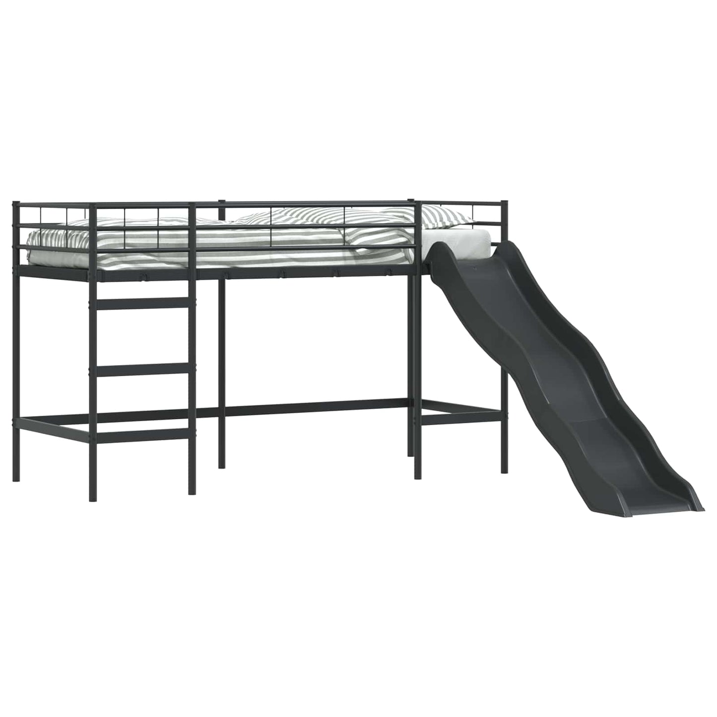 Kids'loftseng med rutsjebane Sort og Anthracit 100 x 190 cm