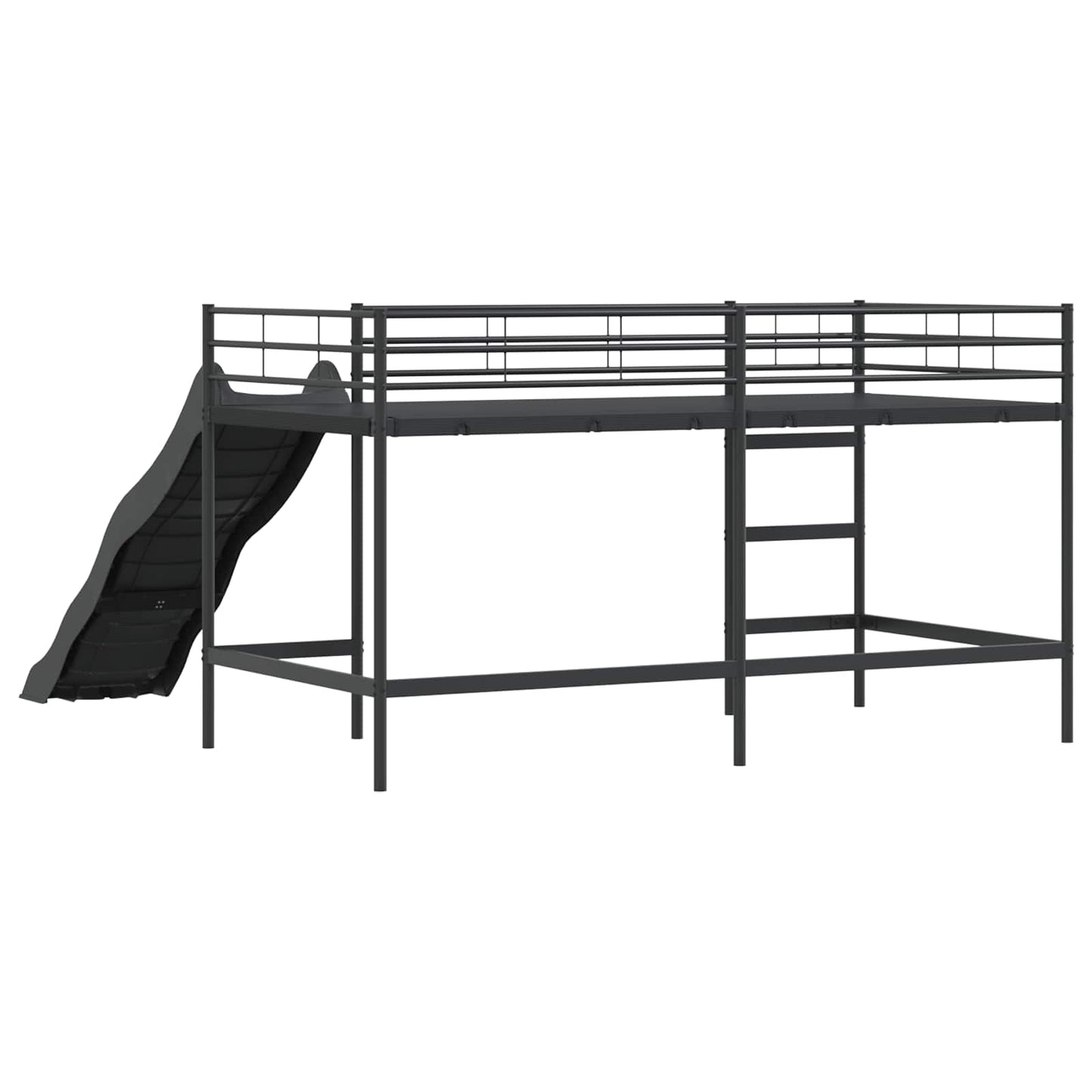 Kids'loftseng med rutsjebane Sort og Anthracit 100 x 200 cm