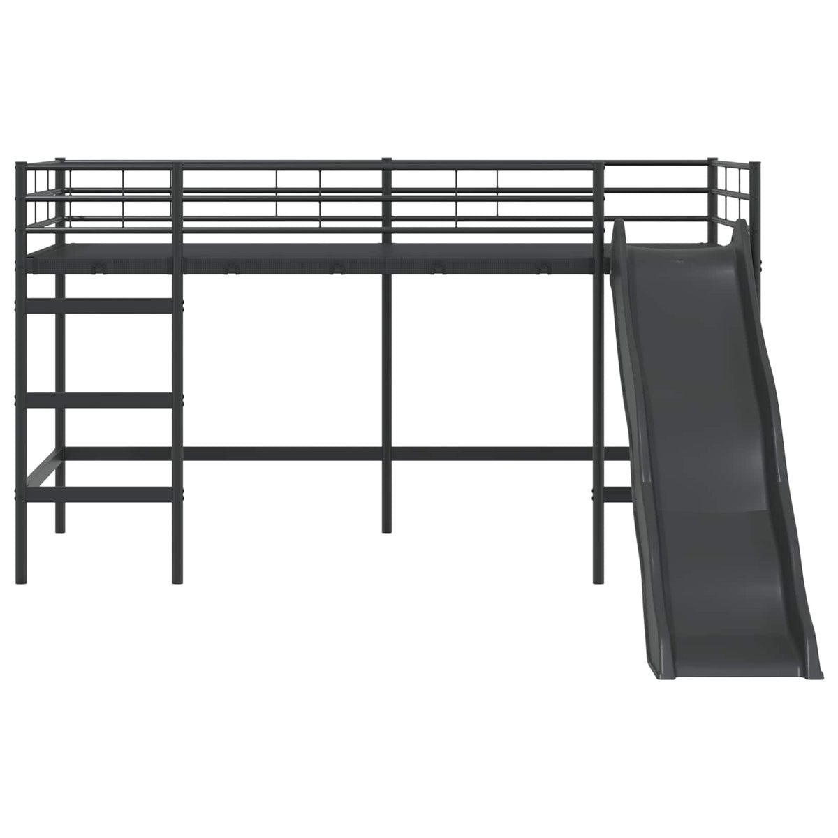 Kids'loftseng med rutsjebane Sort og Anthracit 100 x 200 cm