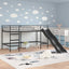 Kids'loftseng med rutsjebane Sort og Anthracit 107 x 203 cm