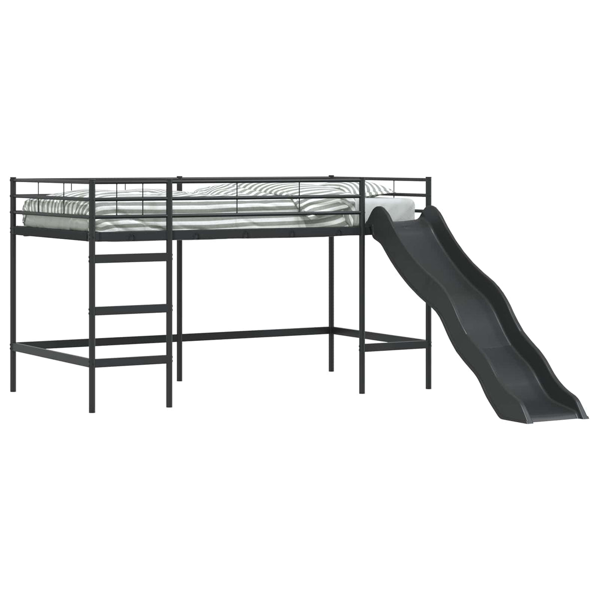 Kids'loftseng med rutsjebane Sort og Anthracit 107 x 203 cm