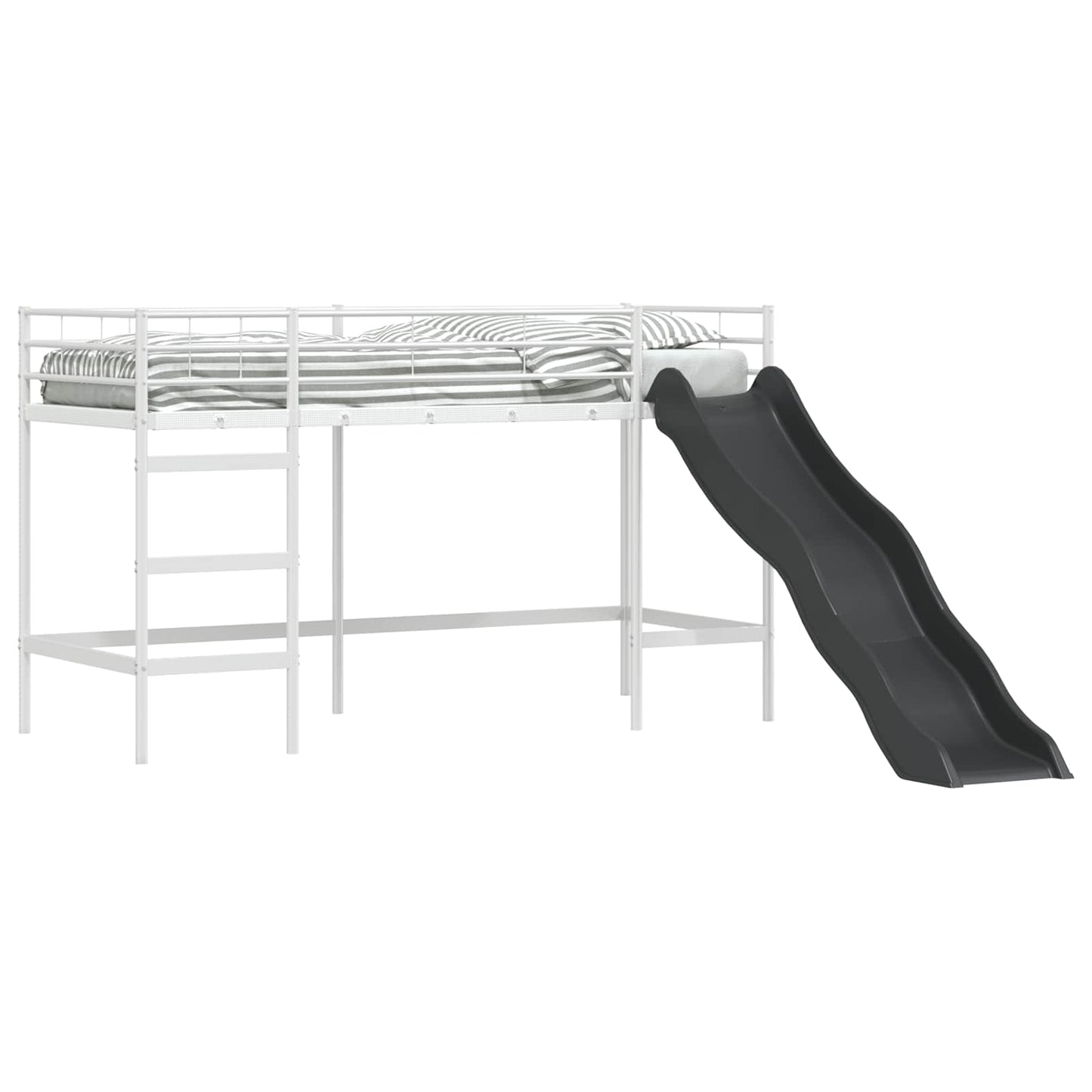 Kids'loftseng med rutsjebane Hvid og Antracit 75 x 190 cm