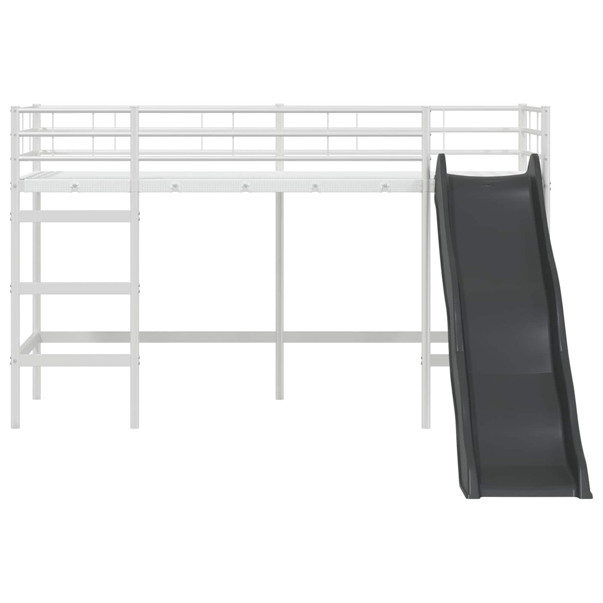 Kids'loftseng med rutsjebane Hvid og Antracit 75 x 190 cm